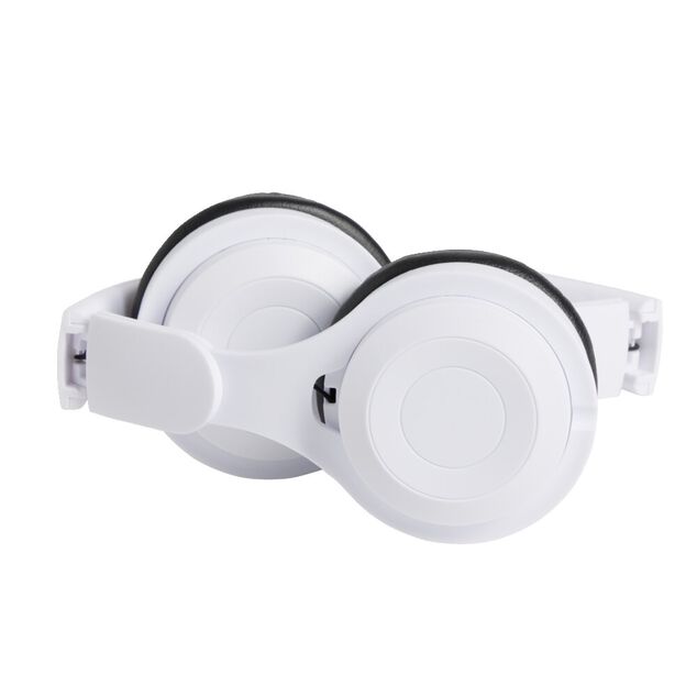 Casque audio et micro filaire pliant blanc et noir 1,20m