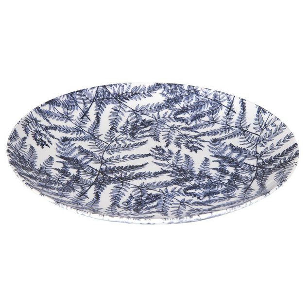 Assiette plate en porcelaine décor feuillage