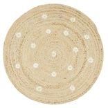 Tapis en jute &Oslash;90cm motif marguerites