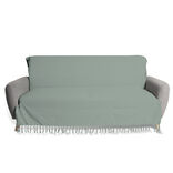 Jeté de canapé 170x250cm à franges 100% coton vert