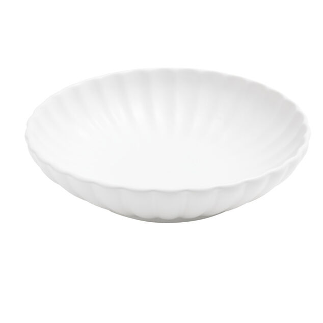 Assiette &agrave; soupe Venise rebord ondul&eacute; fa&iuml;ence blanc &Oslash;20cm