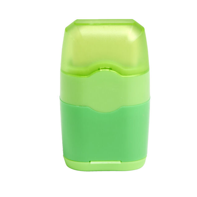 Taille crayon gomme 2en1 bleu ou vert