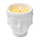 Bougie dans pot t&ecirc;te de Bouddha