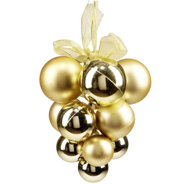 Suspension de No&euml;l boule grappe argent&eacute;e &Oslash;12/15xH20cm
