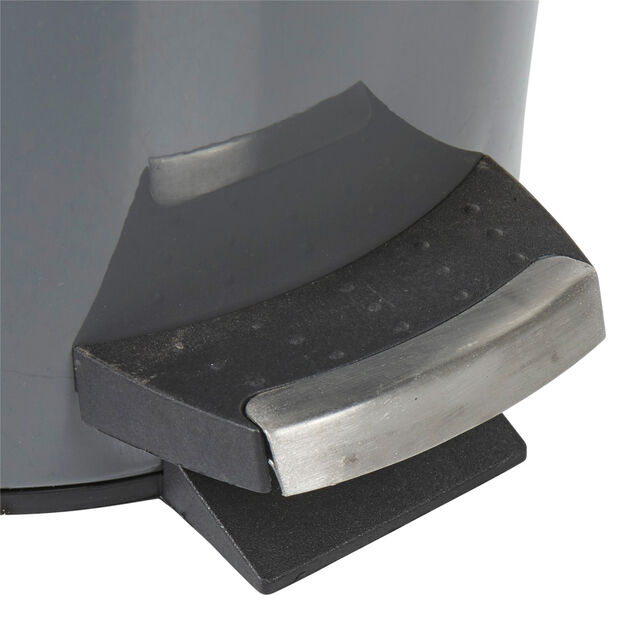 Poubelle salle de bain grise fonc&eacute; 3 L