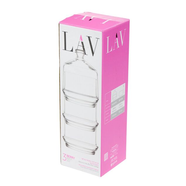 Bonbonni&egrave;re x3 empilable en verre transparent &Oslash;9,5xH29cm