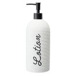 Distributeur &agrave; savon 1L inscription Lotion polyr&eacute;sine &Oslash;9xH25cm (2 mod&egrave;les)