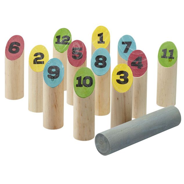 Jeu de quilles finlandaises multicolores en bois