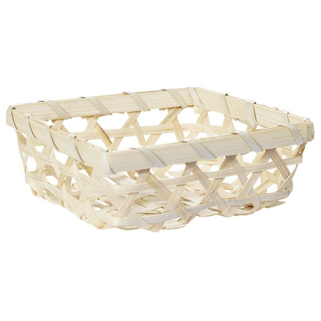 Panier en bambou beige