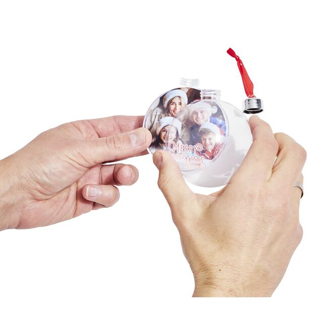 Boule de No&euml;l transparente personnalisable &Oslash;8cm