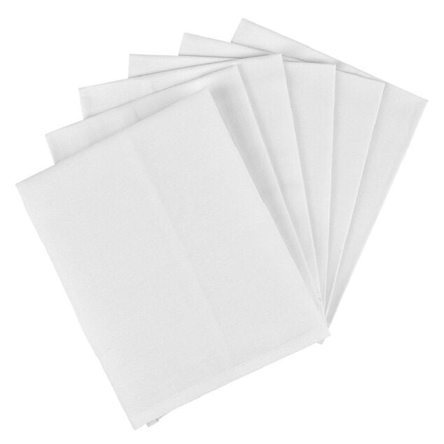 Serviette en coton uni Blanc x6