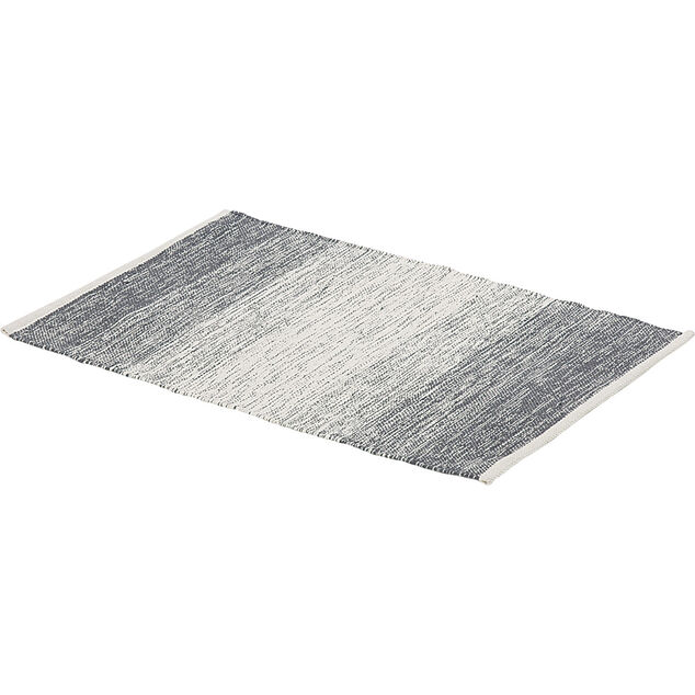 Tapis rectangulaire d&eacute;grad&eacute; rayure blanche et bleue