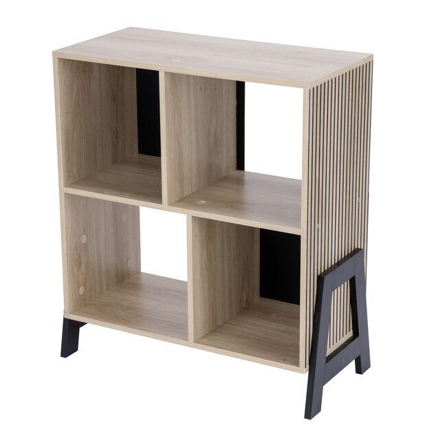 Biblioth&egrave;que Vivien 4 cases en bois 63x29,5xH70,5cm