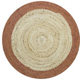Tapis rond jute bordure  terracotta &Oslash;90cm