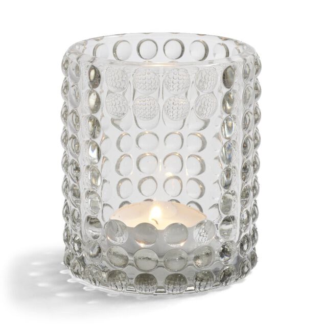 Bougeoir bubble gris Ø7,8cm