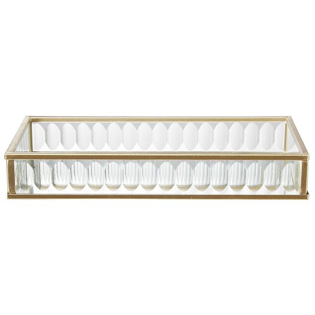 Vide poche rectangulaire transparent dor&eacute;