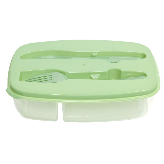 Bo&icirc;te lunch 1L avec fourchette et couteau 22,5x15,5xH12cm (2 mod&egrave;les)