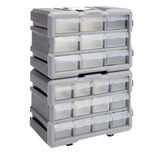 Rangement bricolage modulable plastique gris 9 casiers 28x17xH16cm