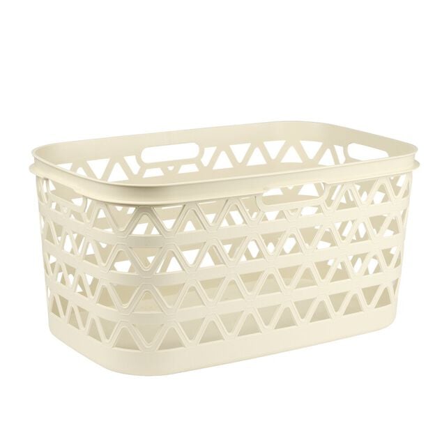 Pani&egrave;re &agrave; linge Oceanna plastique blanc 45L