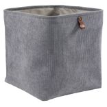 Pani&egrave;re Box Cube effet velours 31x31x31cm gris
