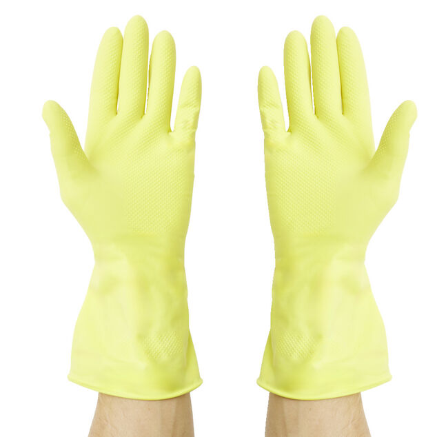 Paire de gant long en latex jaune Taille L