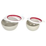 Couvercle alimentaire x2 blanc et rouge Ø25 et Ø31cm