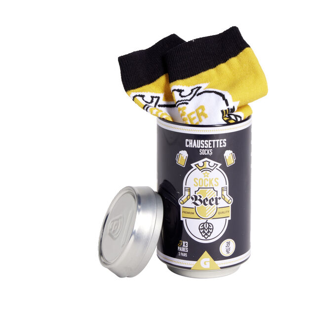 Lot de 3 paires de chaussettes mixtes design bi&egrave;re 39/42