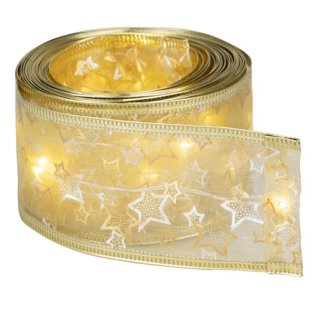 Ruban lumineux 50 LED tissu motif No&euml;l 5m (2 mod&egrave;les)