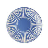 Assiette &agrave; dessert Rio en fa&iuml;ence bleu et blanc &Oslash;19cm