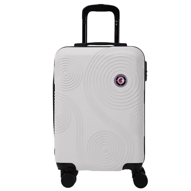 Valise cabine rigide 4 roues plastique ABS blanc 55x35xH65cm