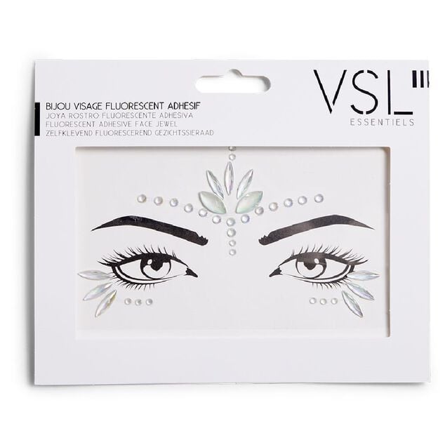 Bijoux de visage adh&eacute;sifs iridescents - 3 mod&egrave;les