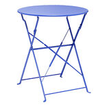 Table de jardin ronde Rio pliante acier bleu &Oslash;60xH70cm