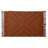 Tapis rectangulaire coton tuft&eacute; terracotta 100x150 cm