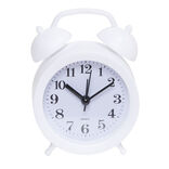 Mini r&eacute;veil analogique &agrave; quartz en plastique avec alarme 11,8x9xH4cm (4 mod&egrave;les)