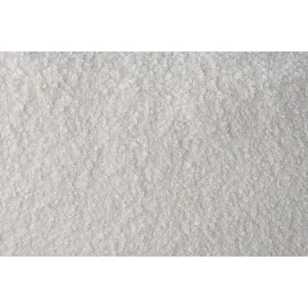 Pouf poire Clara effet laine boucl&eacute;e blanc &Oslash;92xH61cm