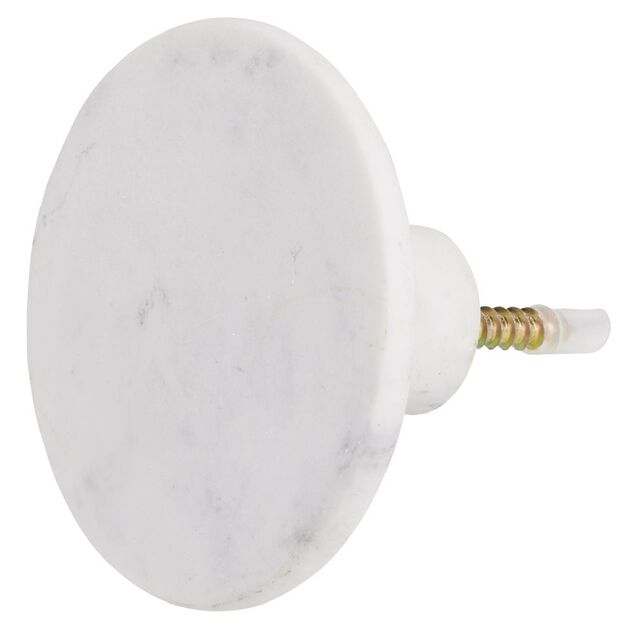 Pat&egrave;re murale ronde imitation marbre blanc polyr&eacute;sine &Oslash;8cm