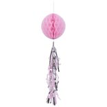 Suspension nid d'abeille rose