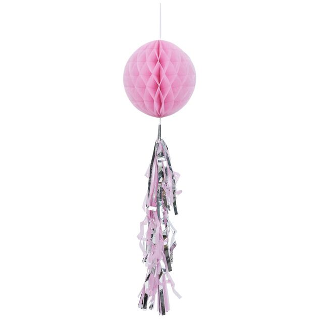 Suspension nid d'abeille rose