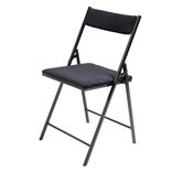Chaise pliante Ninon m&eacute;tal et velours noire L43xP47xH78,5cm