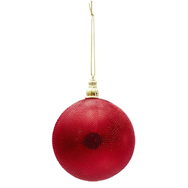 Boule de No&euml;l rouge &Oslash;10 cm