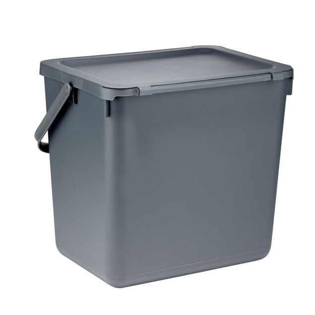 Poubelle de tri 25L plastique gris 38,5x29,5xH34cm