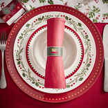 Rond de serviette en zinc motif Noël traditionnel Ø5cm 4 pièces