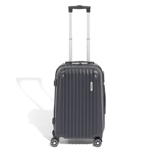 Valise cabine trolley &agrave; roulettes rigide noire 34x23xH55cm