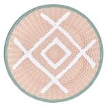 Assiette murale ronde motif g&eacute;om&eacute;trique en mdf