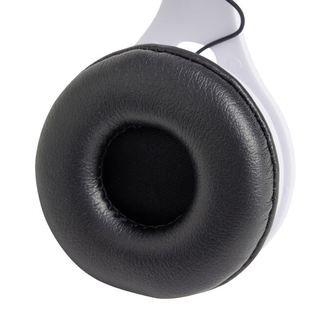 Casque audio et micro filaire pliant blanc et noir 1,20m