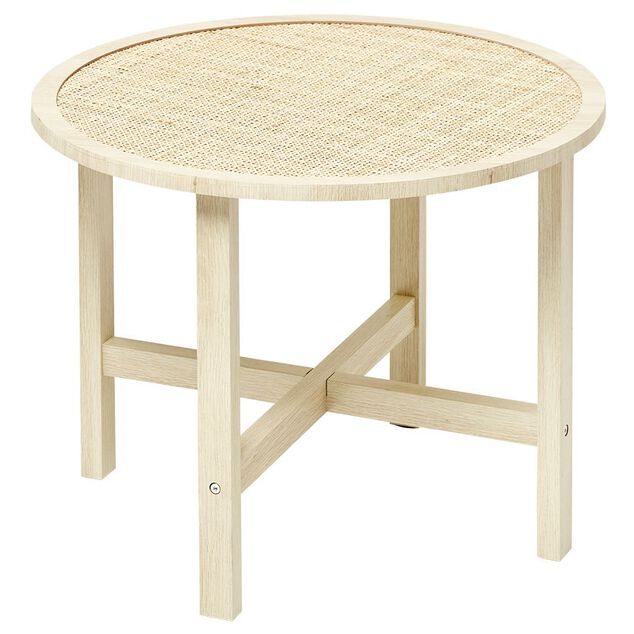 Table basse Kanna cannage de rotin &Oslash;60xH45 cm