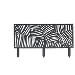 Bordure de jardin m&eacute;tal design feuillage ajour&eacute; noir 50xH20 cm