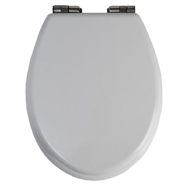 Abattant WC universel bois blanc mat avec frein de chute