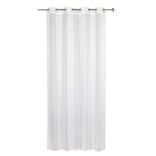 Voilage &agrave; oeillets jacquard bande verticale blanc