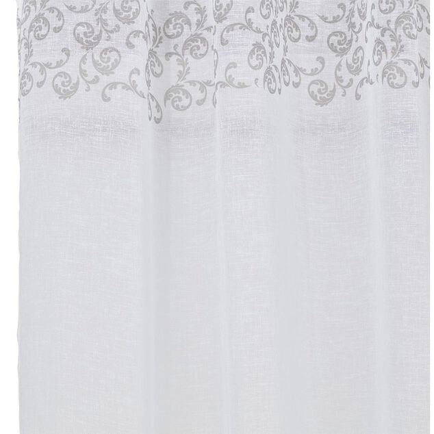 Voilage polyester 140x240cm imprim&eacute; gris et blanc